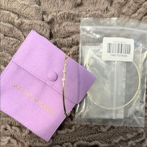 Melinda Maria Gold Hoop Earrings with Lilac Pouch